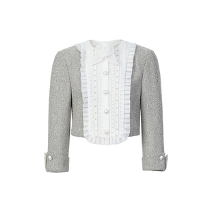 lefame拉飞姆秋季复古浪漫女仆领洛可可小香风短外套