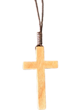 桃木十字架项链吊坠男女手工木制