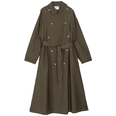 AMERI长袖长款气场羊毛长风衣