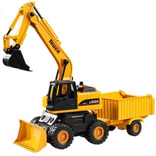 特大号搅拌运输车拖车玩具儿童挖掘机搅拌卡车半挂工程车自卸男孩