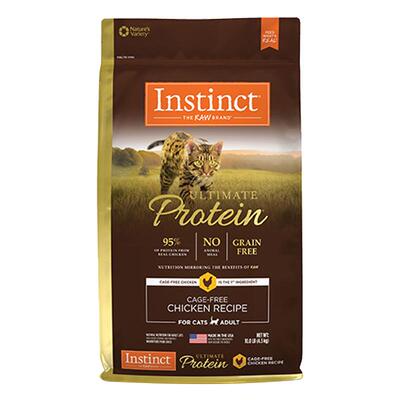 【自营】美国进口Instinct百利高蛋白鸡肉配方成猫通用猫粮10LB