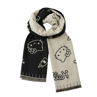 三丽鸥正版凯蒂猫KT针织围巾披肩围巾可爱少女心保暖围脖围巾两用