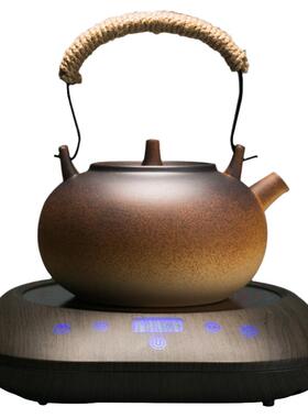 容山堂新款粗陶陶瓷烧水壶煮茶壶蒸汽泡茶壶多功能电陶炉煮茶套装