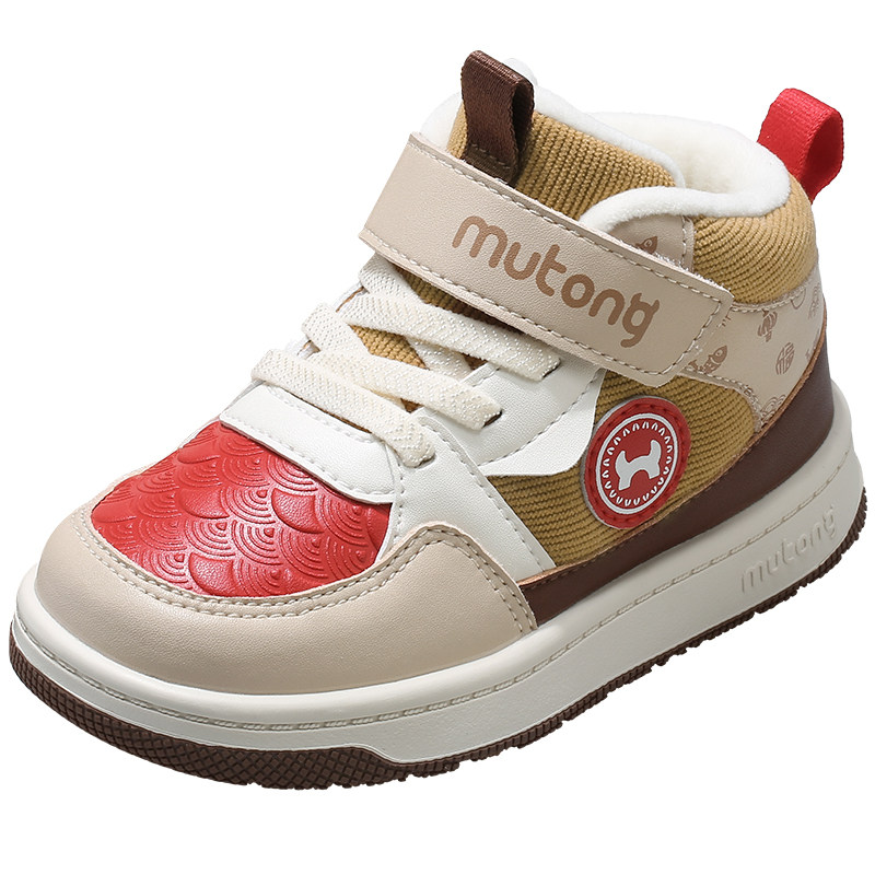 牧童小童板鞋冬季新款加绒保暖男童轻便棉鞋软底中国风女童二棉鞋