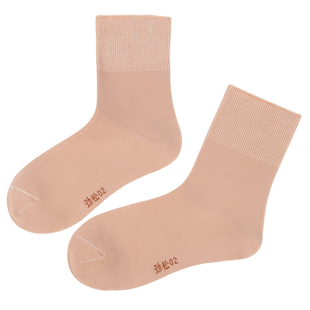 老年人松口袜女纯色孕妇宽松脚肿大码棉袜月子妈妈中筒不勒脚袜子