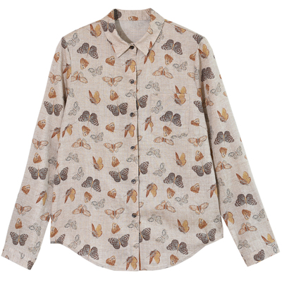 GESGOO原创设计翻领天丝麻衬衫