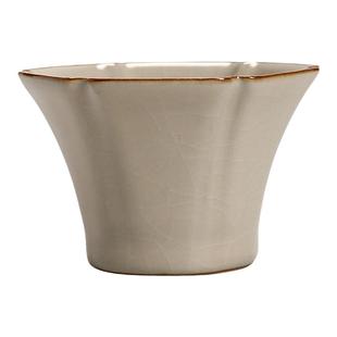 米黄汝窑主人杯家用单杯开片个人专用茶杯陶瓷品茗杯功夫茶具茶盏