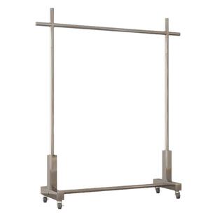 服装店展示架落地式女装店货架双层不锈钢货架陈列架子中岛挂衣杆