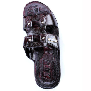 台湾21CENTURY 男式棕色橡胶家居凉拖鞋 防滑老人拖 耐磨舒适