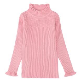 女童毛衣秋冬2025新款冬季儿童打底衫加绒中大童女孩白色针织内搭