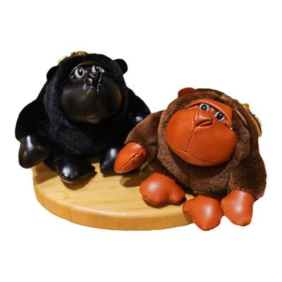 毛绒皮革可爱玩偶黑猩猩DIY挂饰