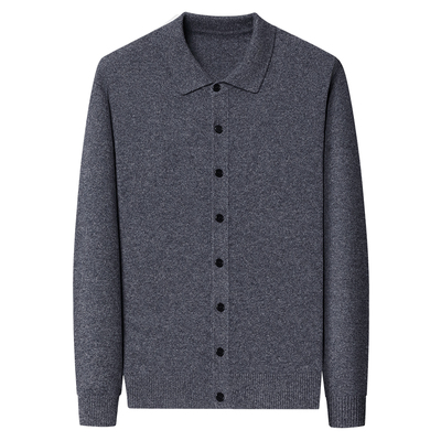 罗蒙100%纯羊毛开衫男士冬季加厚