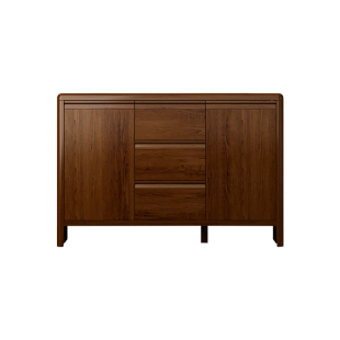 希木森新中式餐边柜复古实木新款靠墙一体置物柜储物柜碗柜茶水柜