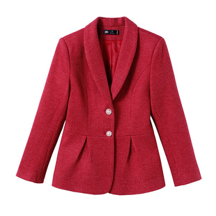 职业装女装套装裙2024新款毛呢西装高级感显瘦小个子连衣裙两件套