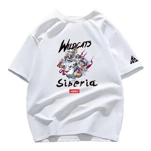 法国公鸡短袖T恤男女同款夏季新款潮牌潮流纯棉圆领印花打底体恤