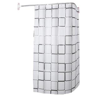 宝优妮浴帘伸缩杆免打孔套装浴室转角弧形L形u型淋浴吸盘式支撑杆