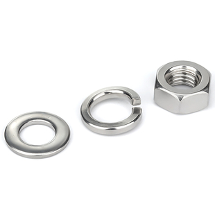 304不锈钢六角螺母平垫片弹垫圈组合 螺帽垫片套装大全M3M4M5M6M8