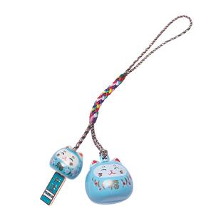 琼睿新款招财猫手机链挂饰绳可爱日式水音铃铛手机包包挂件女U盘吊坠可爱挂饰钥匙扣小挂件高级挂绳精致礼物