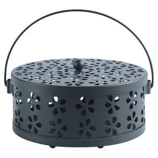 蚊香盘托盘支架家用带盖接灰盘防火防烫创意香炉户外蚊香盒铁艺