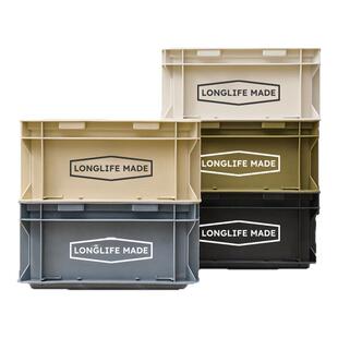 longlife工业风收纳箱家用办公桌面整理加厚塑料带盖收纳盒储物箱