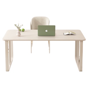 岩板书桌学生写字桌白色简约小户型长方形家用卧室办公台式电脑桌