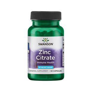【自营】swanson斯旺森柠檬酸锌胶囊30mg 成人补锌元素锌补充剂