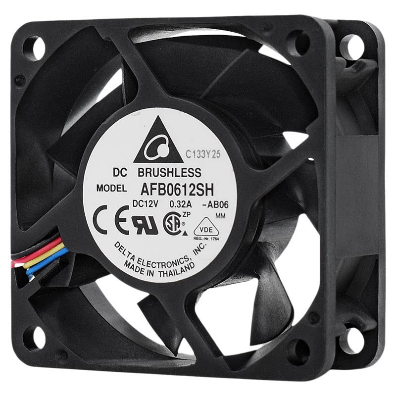 AFB0612SH台达6025 12V0.32A机箱服务器电源双滚珠PWM调速风扇6CM