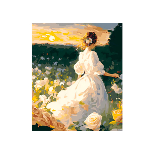 diy数字油画手绘填色填充高级感花卉人物手工礼物丙烯装饰油彩画