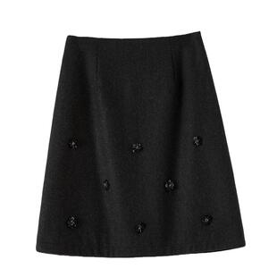 晚白2025年秋冬新款绵羊毛小个子高腰裙子纯色气质修身小A短裙