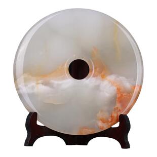 小号玉石平安扣摆件天然客厅电视柜酒柜博古架和氏璧新居乔迁礼品