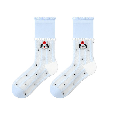 JKN网眼袜子女夏薄款中筒袜