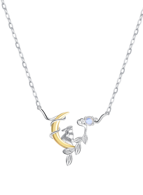 微汀月亮兔设计师款月光石项链