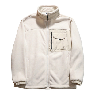 山系户外风 摇粒绒+仿羊羔绒内里 秋冬男士保暖立领抓绒夹克外套