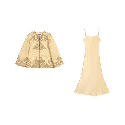 MOPASSANT【琳琅】国风新中式女装秋装新款外套+醋酸吊带裙套装