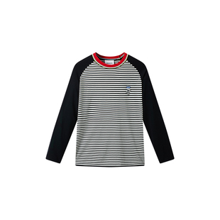 明星同款ALWOOLS春夏新款条纹撞色廓形针织衫长袖款式上衣