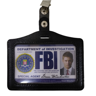 美剧邪恶力量人物胸卡皮夹子 supernatural dean castiel spn cos