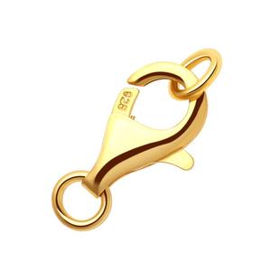 S925银珍珠项链锁连接扣纯银手链配件接头扣子扣头弹簧龙虾头锁扣