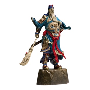铜师傅《关圣》客厅桌面 黄铜关公摆件 家居装饰关公工艺品 摆件