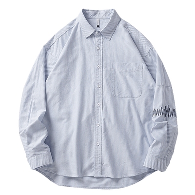 纯棉长袖美式叠穿百搭衬衫