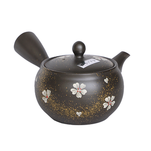 日本进口常滑烧陶制茶壶樱花描金急须壶日式手绘功夫茶具冲泡茶壶