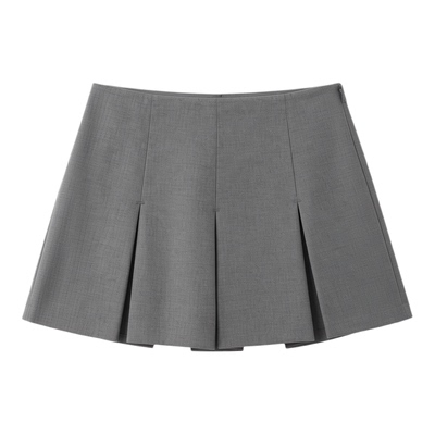 休闲高腰褶皱迷你腰褶皱迷你短裙