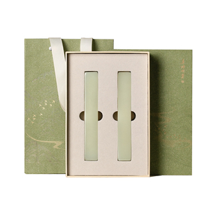 善琏湖笔 对青山 玉石镇纸国画书法专用镇尺压纸毛笔压书神器文房四宝高颜值青玉摆件精品高档礼物礼品礼盒装