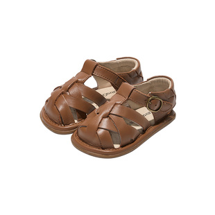 ExtraOne澳洲婴幼儿复古编织凉鞋夏季真皮男女宝宝软底学步鞋#802