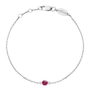 Redline/红绳女士饰品 So Abby 红宝石白金镶钻0.11 克拉链式手链