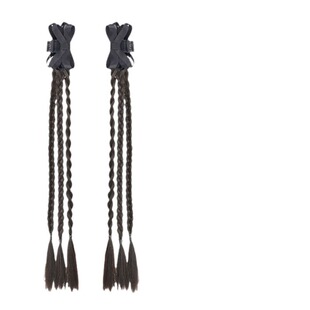 甜酷蝴蝶结双麻花辫马尾女仿真y2k新中式头饰多巴胺抓夹式拳击辫