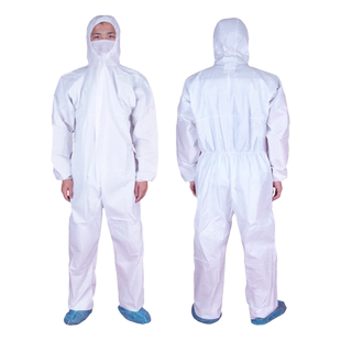 一次性防护工作服加厚无纺布连体猪场用喷漆防尘防水养殖隔离衣