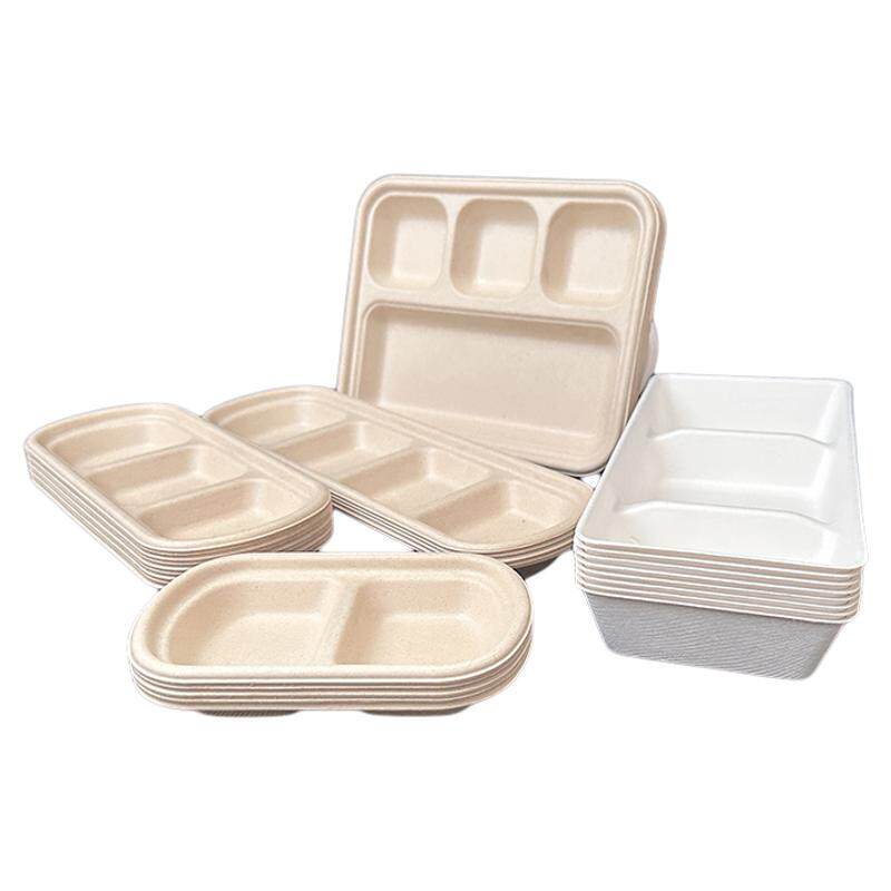 一次性碟加厚纸浆多格商用蘸料盘