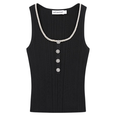 self-portrait百搭针织吊带上衣