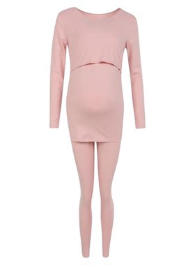 都市丽人孕妇可哺乳秋衣秋裤套装