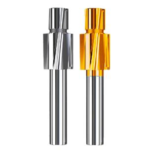 沉头铣刀镀钛高速钢平底锪钻螺丝沉孔导柱头含钴直柄白钢沉头刀M8